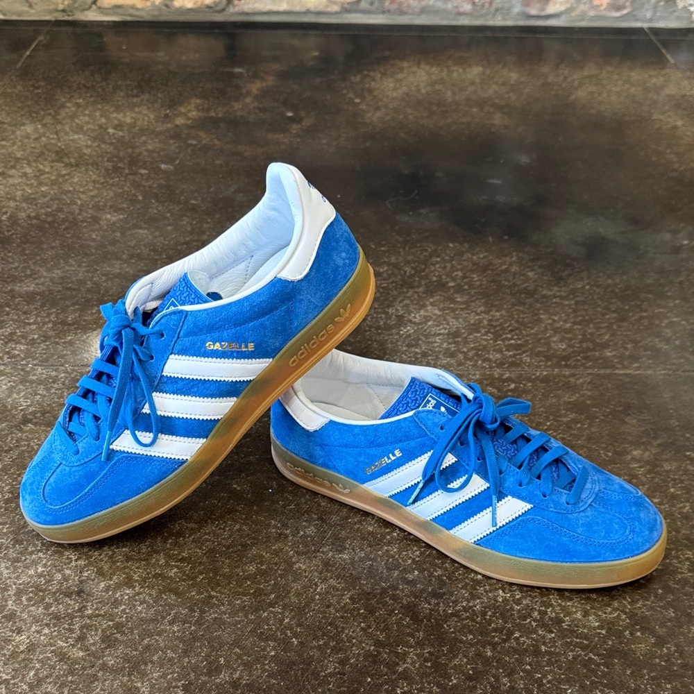 Adidas Gazelle Blue and White Sneakers